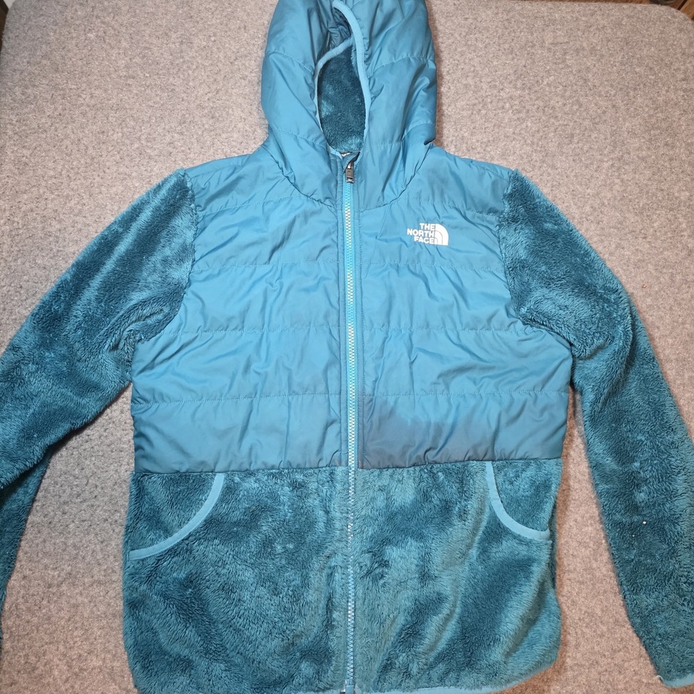 The North Face Green Flece Puffer Jacket Girls Xl (14-16) D2